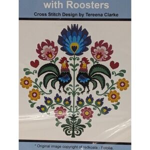 Artecy Cross Stitch Kit Pattern #11994 Polish Folk Art Roosters Dala Counted